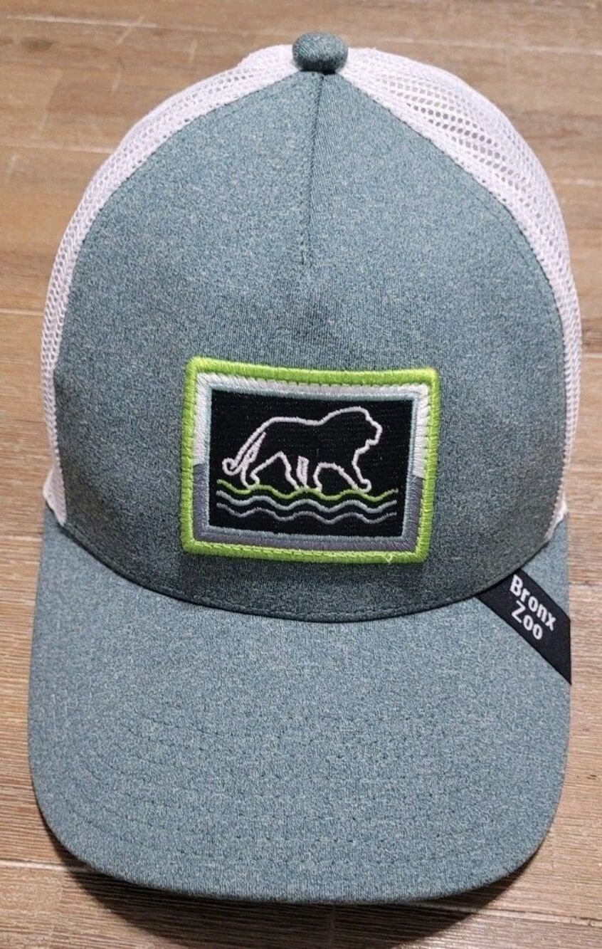 Bronx Zoo Hat The Game Snapback Cap White & Green Trucker Mesh LION PATCH
